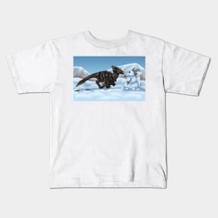 Dinosaur Snowman Kids T-Shirt